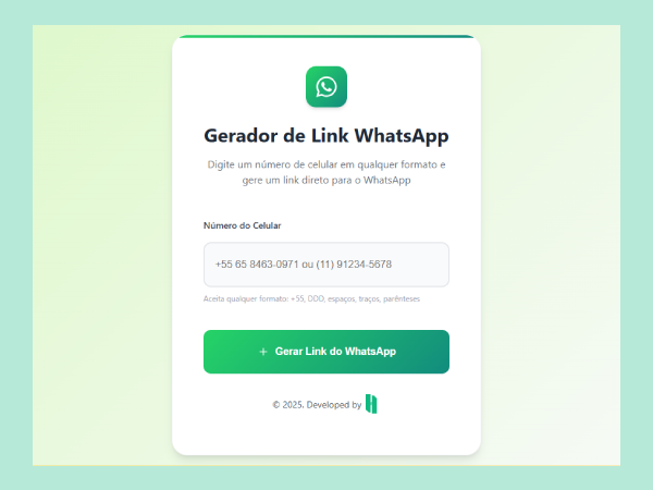 Aplicativo Gerador de Link WhatsApp