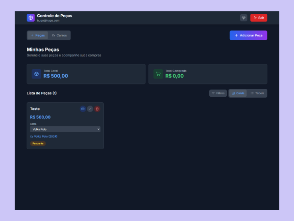 Aplicativo Controle de KM